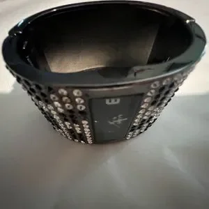 Galini, One of a kind multi-tone black wrist watch with crystal bedazzling. m_63e562228bb2e2c1eae98c64.jpg main image 4